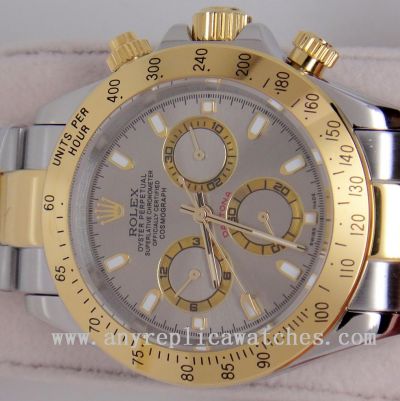 Copy Rolex Daytona 2-Tone Gold Grey Dial Watch